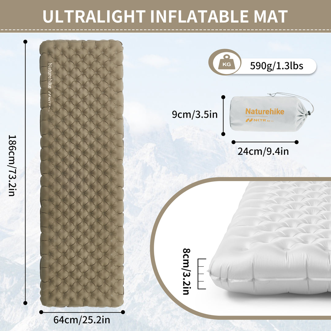 Tuye Series Ultra Light Inflatable Sleeping Pad （R-value 3.2 minimum temperature -5℃/23℉）