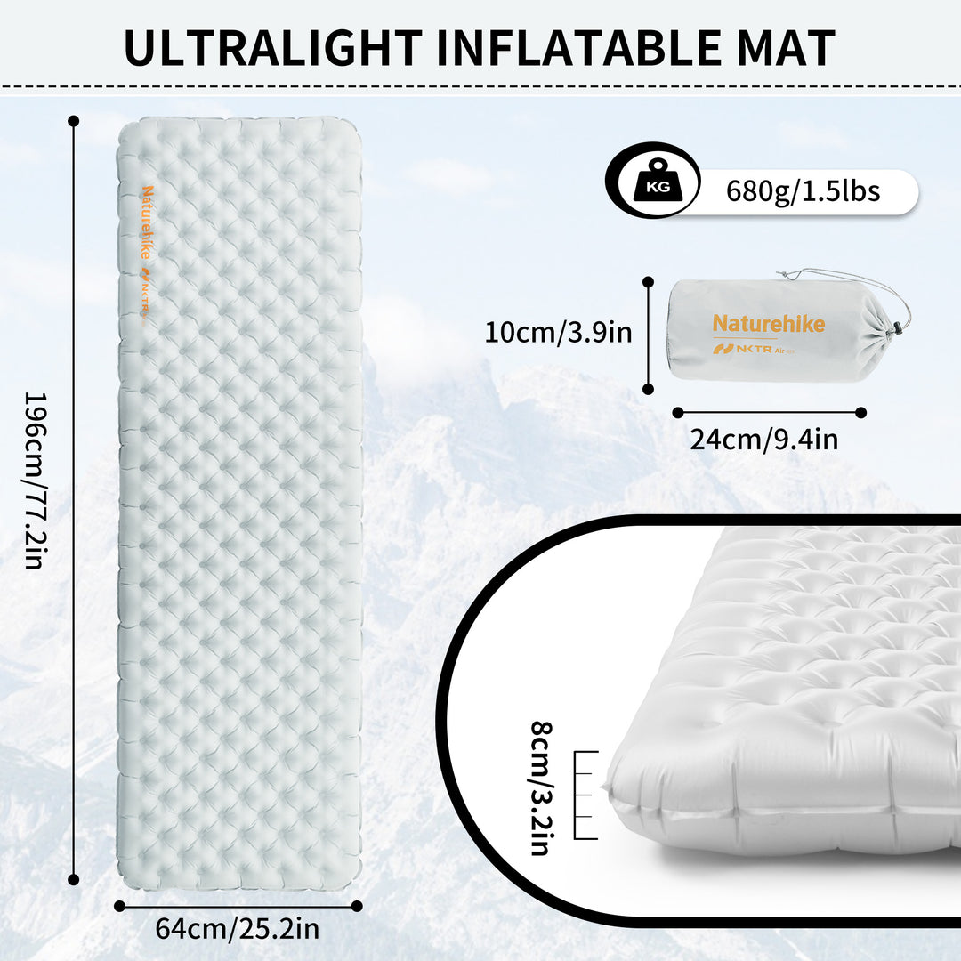 Tuye Series Ultra Light Inflatable Sleeping Pad （R-value 3.2 minimum temperature -5℃/23℉）