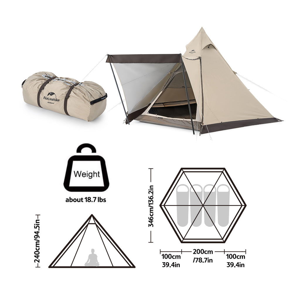 Ranch 4 People Pyramid Luxury Camping Tent