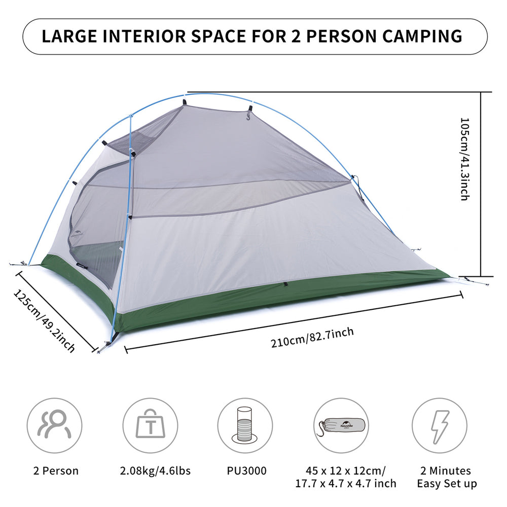 Cloud UP 2 People 3-season Camping Tent Ultralight 210T