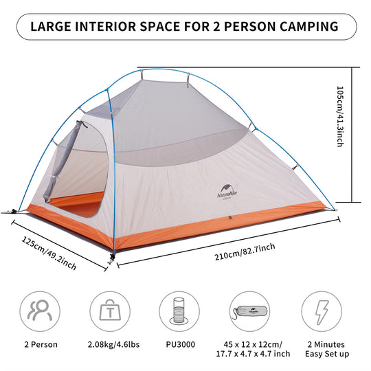 Cloud UP 2 People 3-season Camping Tent Ultralight 20D
