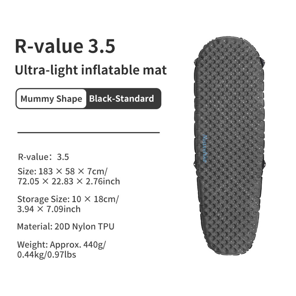 High R-Value Ultralight Outdoor Inflatable Sleeping Pad（R-value3.5）