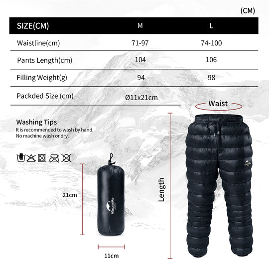 Naturehike DW-90 Duck Down Pants