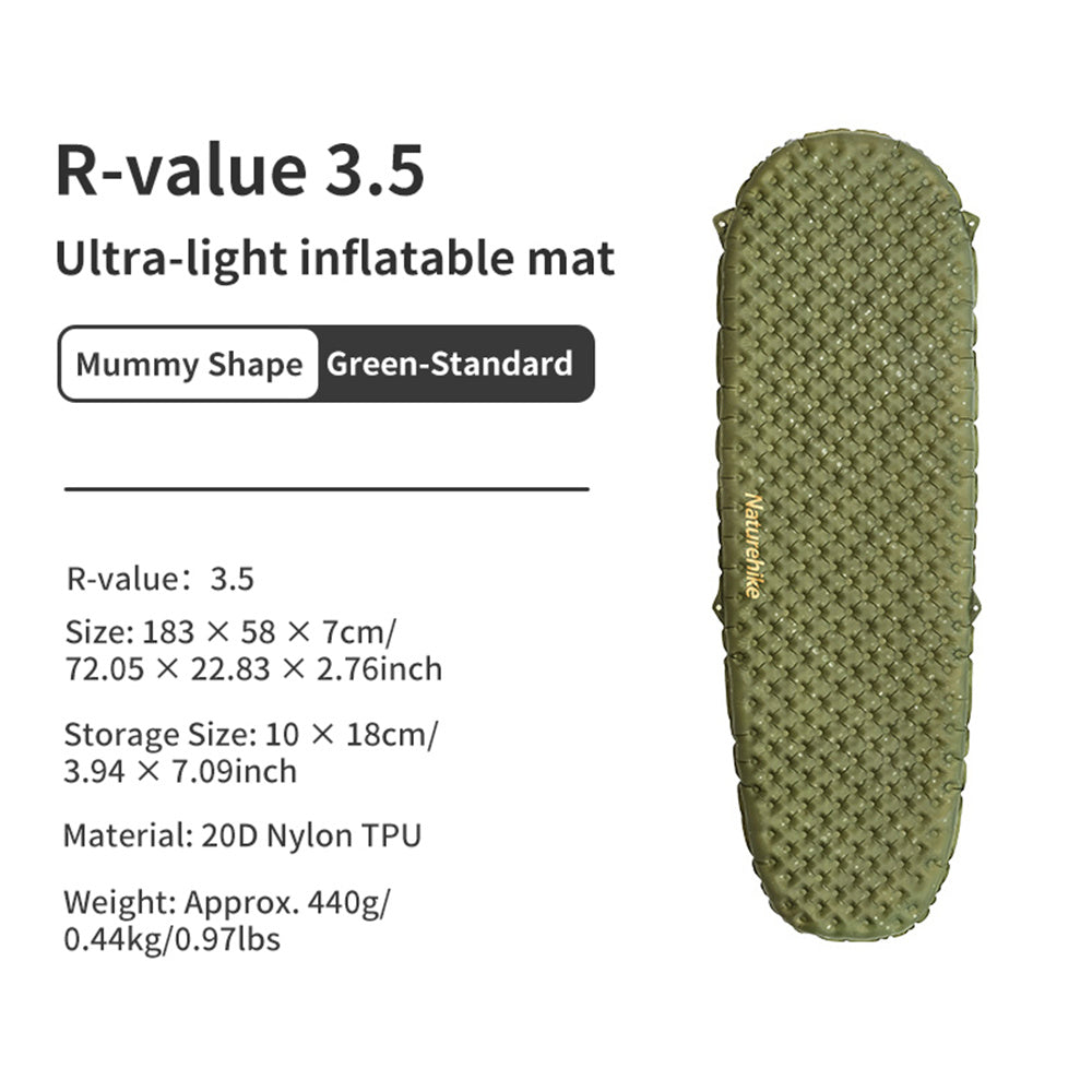 High R-Value Ultralight Outdoor Inflatable Sleeping Pad（R-value3.5）