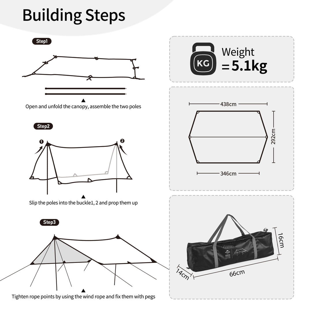 Naturehike Vinyl Camping Canopy