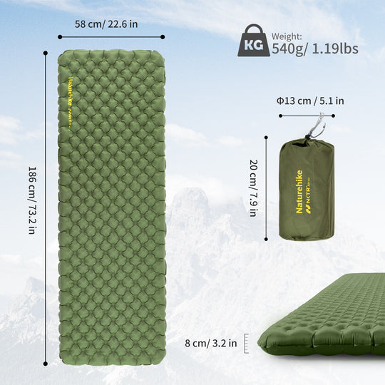 Tuye Series Ultra Light Inflatable Sleeping Pad （R-value 4.6 minimum temperature -20℃/-4℉）