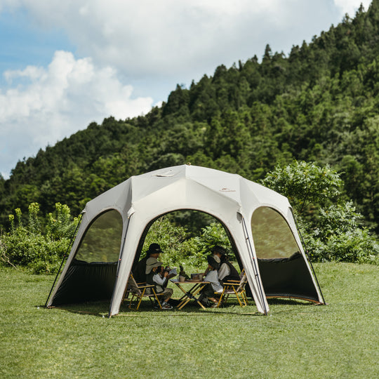 Cloud Boundar Self-supporting and Fast-opening Hexagonal Canopy