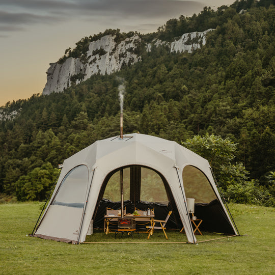 Cloud Boundar Self-supporting and Fast-opening Hexagonal Canopy