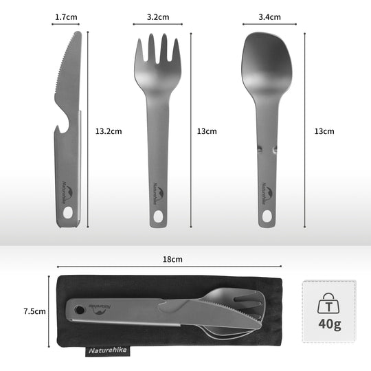 Natuehike Titanium knife, fork and spoon set