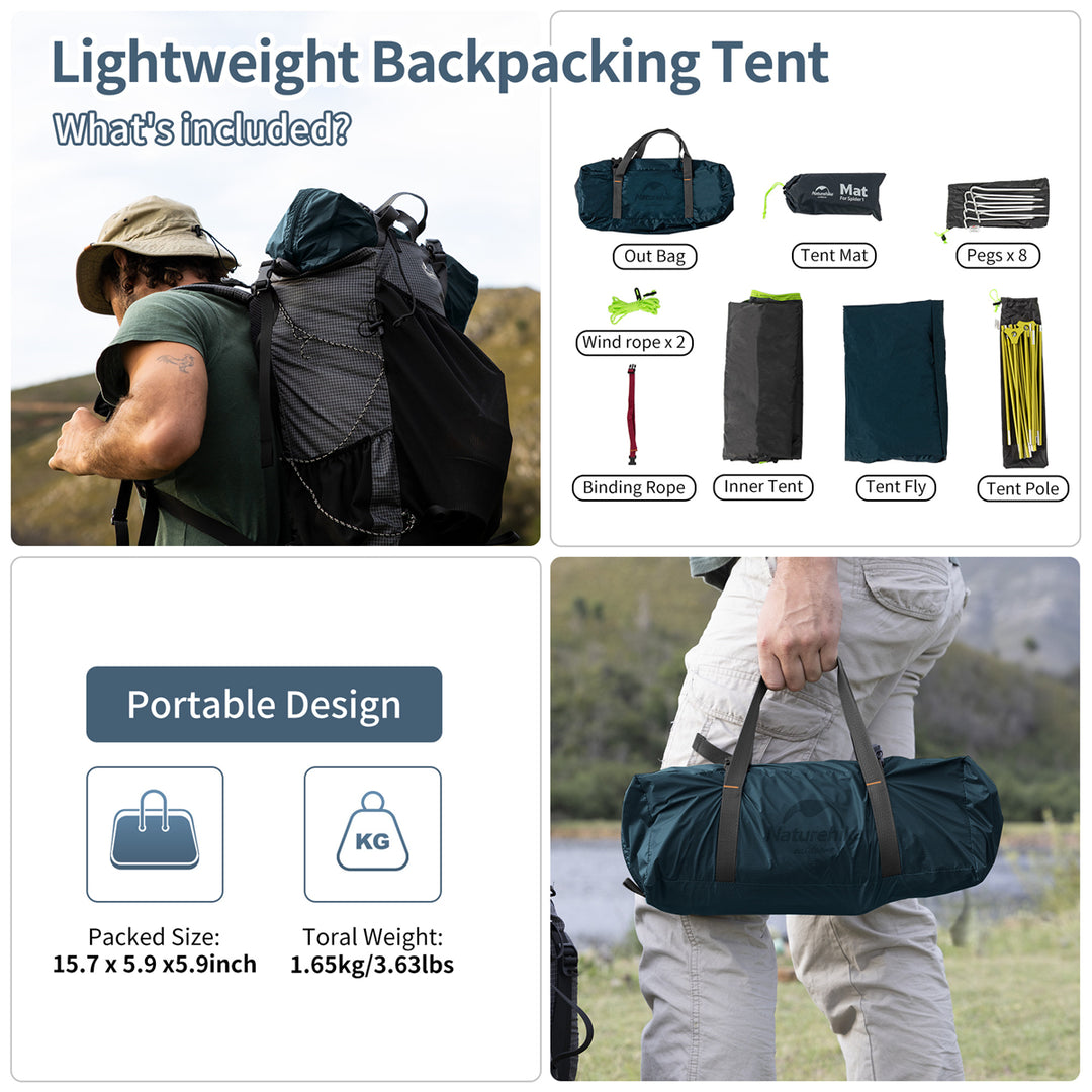 1 Person  Cycling  Backpack Green Tent